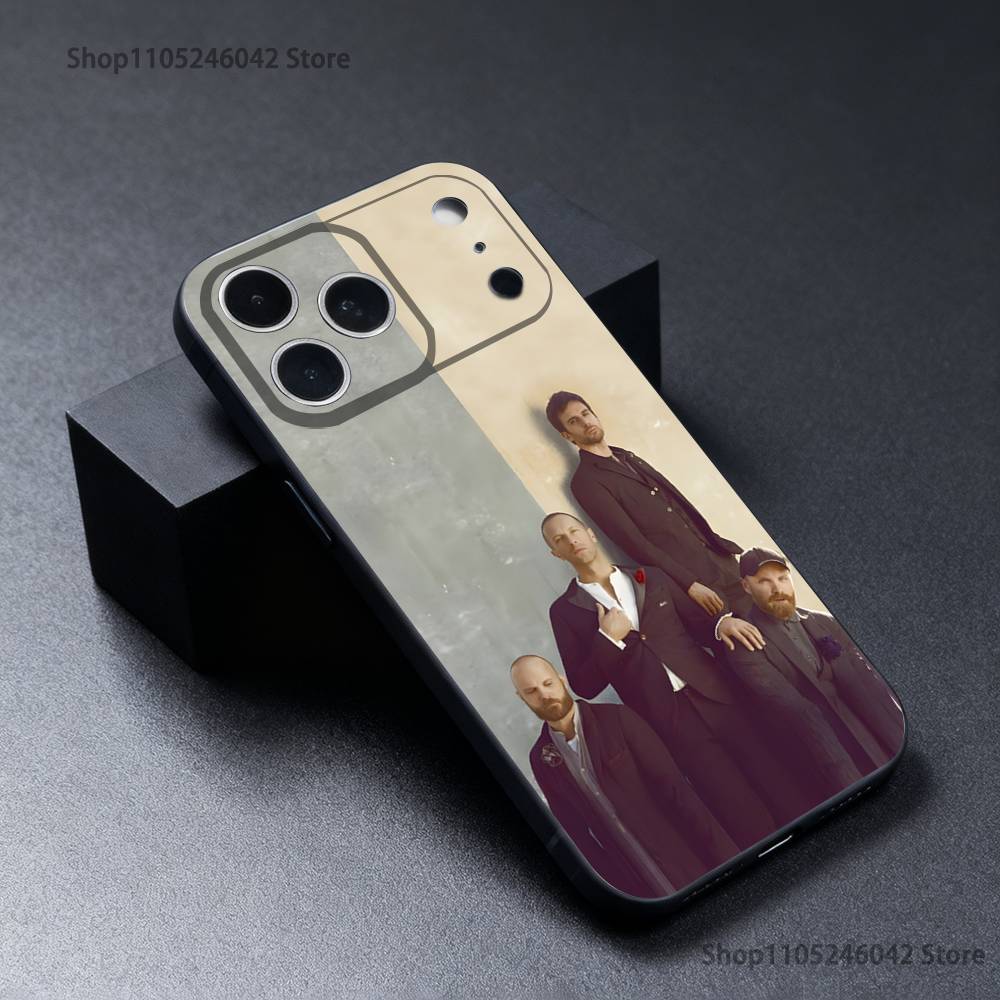 

Band C-Coldplay Phone Case For iPhone 17,16,15,14,13,12,11,Pro,Max,Plus Black Soft Cover iPhone15