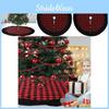 Elegant Red And Black Checkered Plush Christmas Tree Skirt Perfect For Festive Celebrations