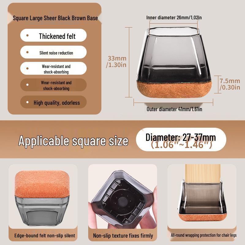 Reinforced Non-Slip Silent Chair and Table Leg Covers with Wear-Resistant Foot Pads