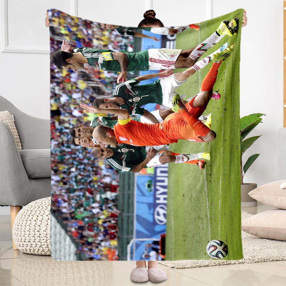 Football Match Progress Blanket Ultra-Soft Suitable for Office Seaside Bedding for All Seasons Modern Style Birthday Christmas Gift Blanket