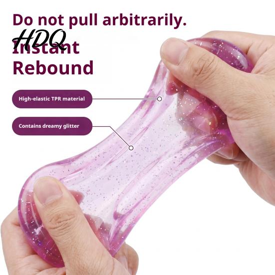 Relaxation Squeeze Ball 3Pcs Stress Relief Toy Set, Flow Pattern Cube Sensory Anxiety Toy, Soft Stretchy Clear Jellyfish Pinch for Kids Adults