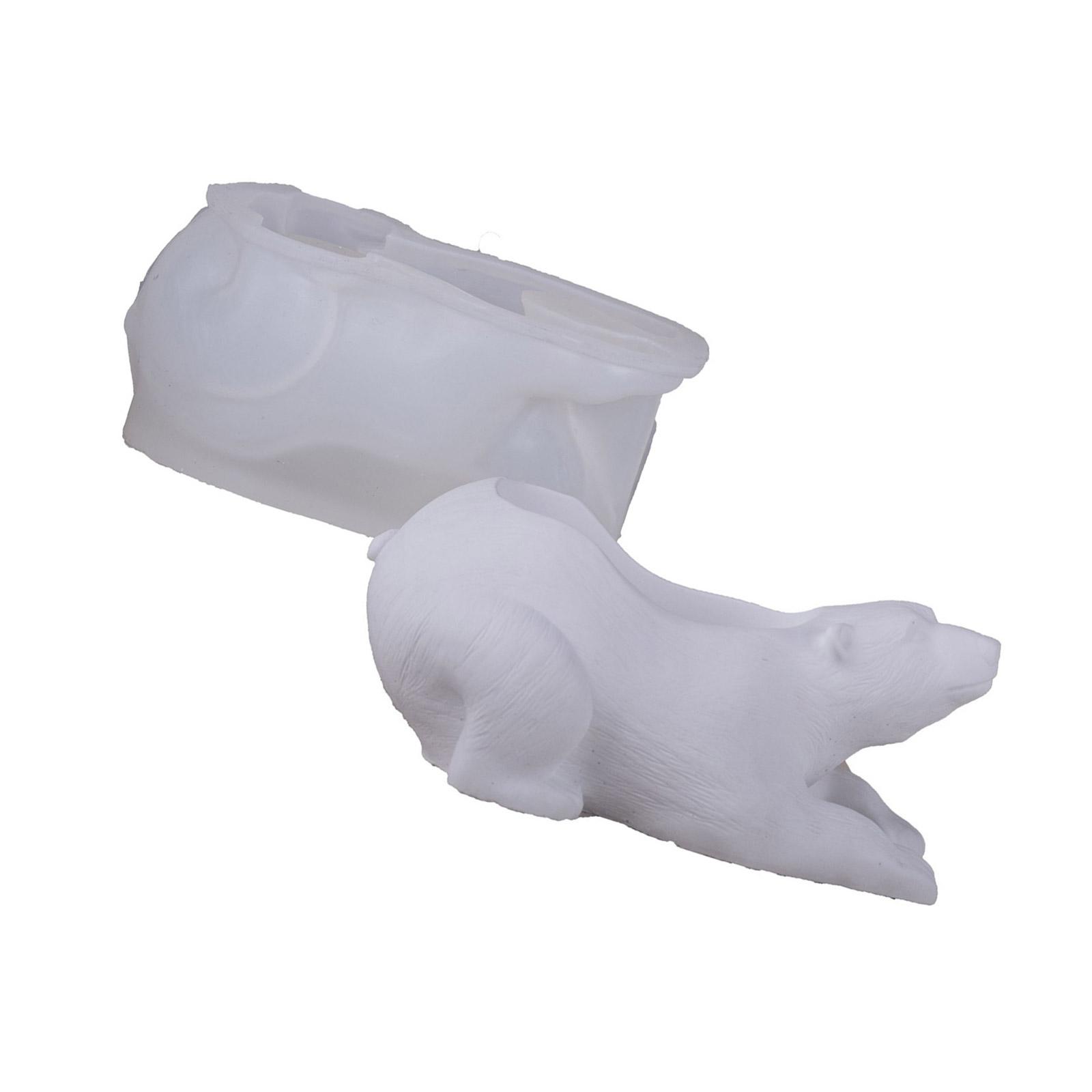 

Силиконовая форма «Белый медведь» для DIY рукоделия, многоразовая форма для кашпо в виде ледяного медведя, экологичный материал пищевого класса, авторский дизайн ледяного медведя