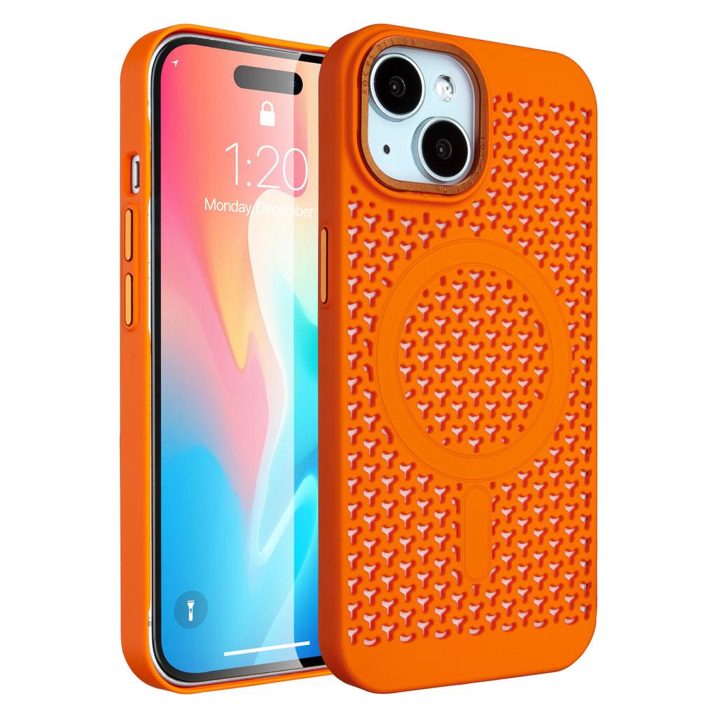 For Apple 15pro Magnetic Case for IPhone Hollow Heat Dissipation Anti-fall Mobile Phone Protective Cover Magnetic Heat Dissipation