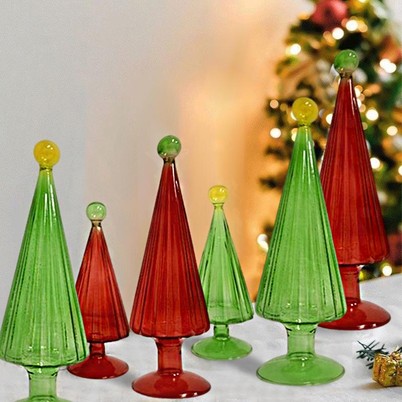 1PC Handmade Crystal Holiday Gift Gift for Colleague Glass Christmas Tree Decor Office Christmas Decoration