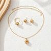Simple Retro Elegant Exquisite Pearl Diamond Double Beaded Personalized French Collarbone Necklace Stud Earrings Set