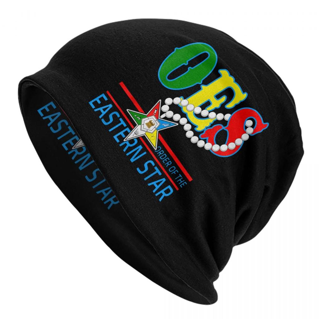 Custom OES Emblem Order Of The Eastern Star Skullies Beanies Caps For Unisex Women Unisex Winter Warm Knitted Hat Adult Bonnet Hats