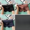 3pcs Summer Mesh Men's Ice Silk Underwear Breathable Quick Drying Men's Flat Underwear Solid Color Square Underwear Boxer Brief