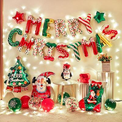 Christmas Party Balloon Decoration Set: Festive Backdrop & Kindergarten Team Building Atmosphere Decor