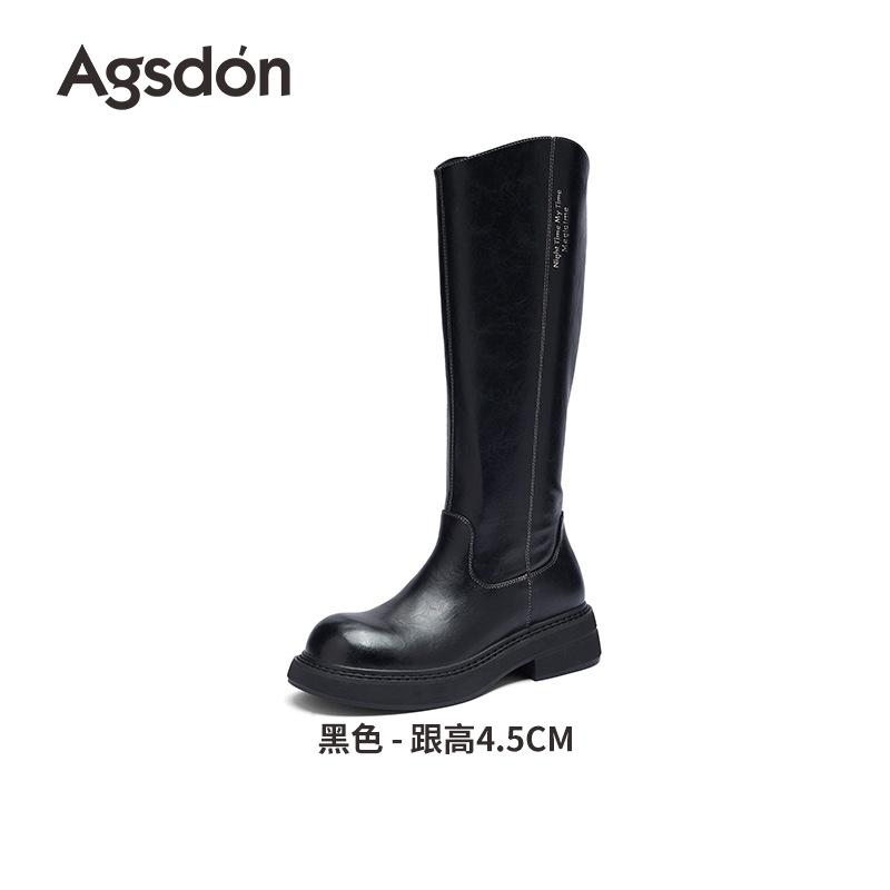 

Augustine brown boots children 2025 new autumn thick-soled thin western boots merard knight boots 40