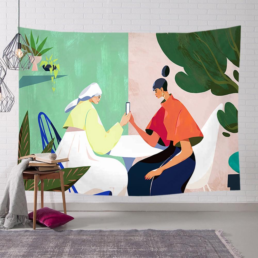 Home Decor Painting Pattern Tapestry Wall Hanging Creative Art Oil  Background Cloth Bedroom
