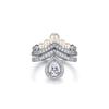 S925 Silver Ring Women's Pearl Fashion Elegant Set Ring Water Drop Shape Multi-Wear Diamond Ring