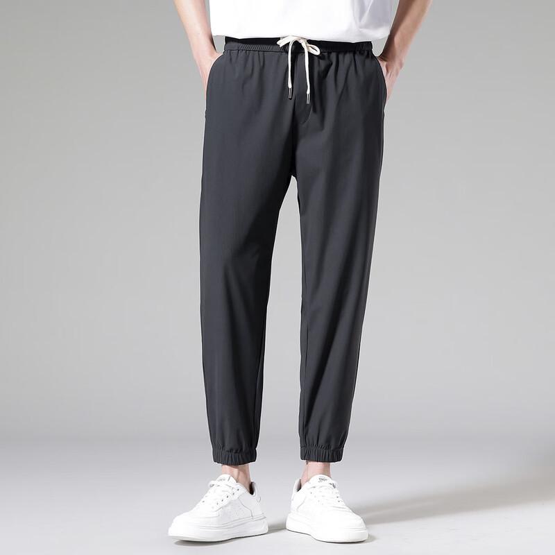 Shanshan Men's Elastic Waist Cropped Jogger Pants