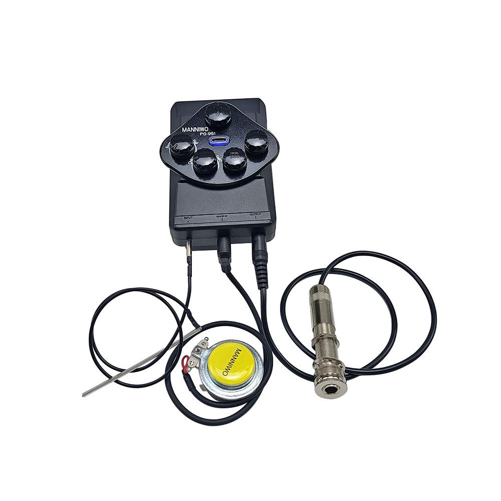 MANNIWC Acoustic Guitar Bluetooth Pickup with Body Shake, Tap Plate, Reverb, Chorus, and Delay Functions