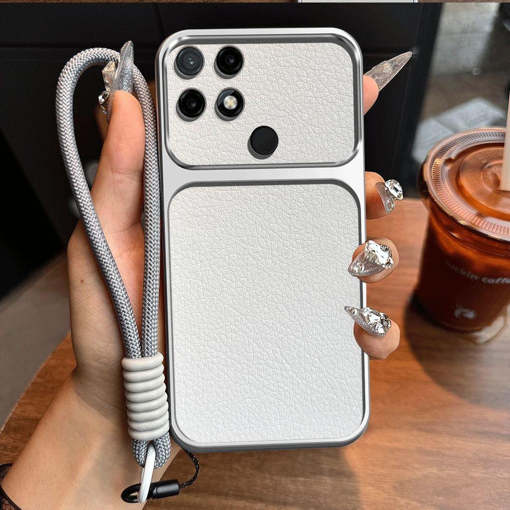 Luxury Big Window Phone Case with Lanyard for realme C25s Premium Textured Casing