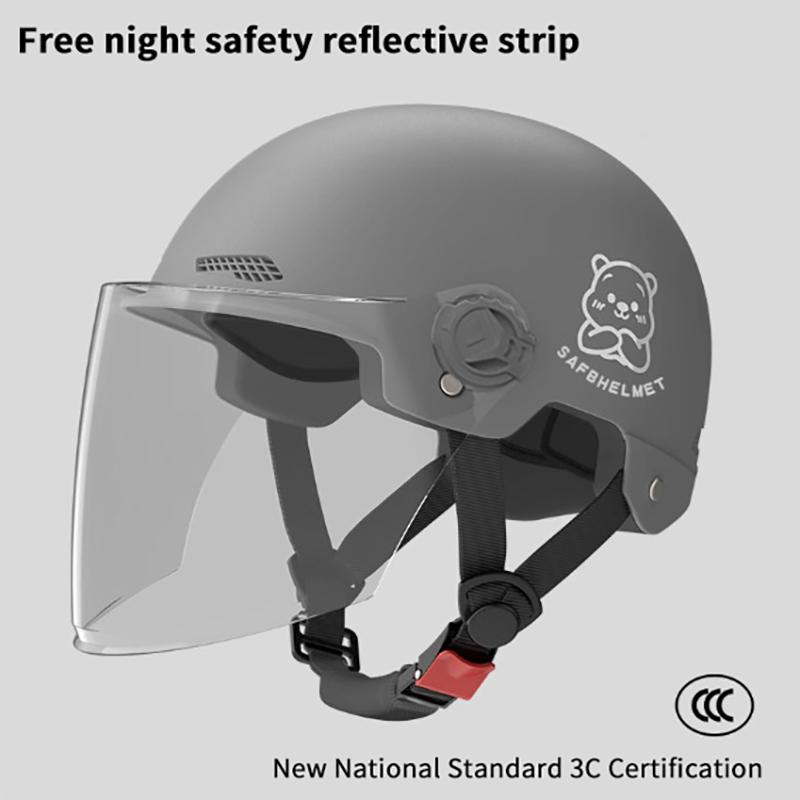 1 Pezzo Certificato 3C Casco Semimoto Elettrica per Adulti Uomo e Donna con Occhiali Casco di Sicurezza per Bicicletta