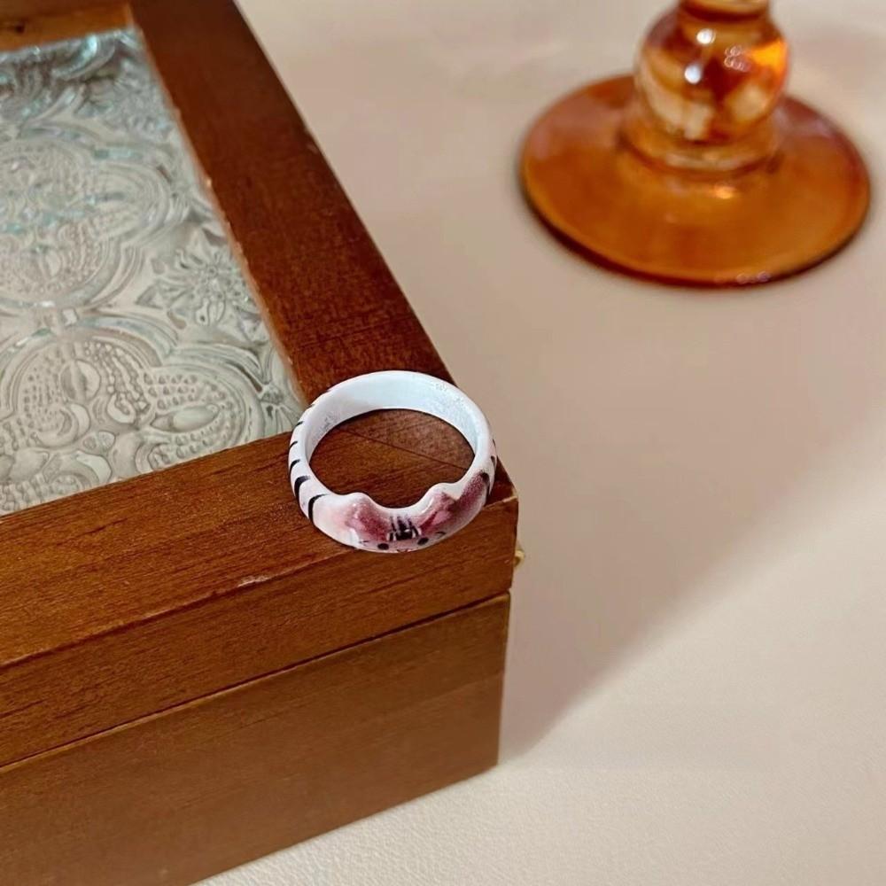 Unique Design Cartoon Ragdoll Cat Ring Creative Design Finger Ring Gift Resin Ring Teenager