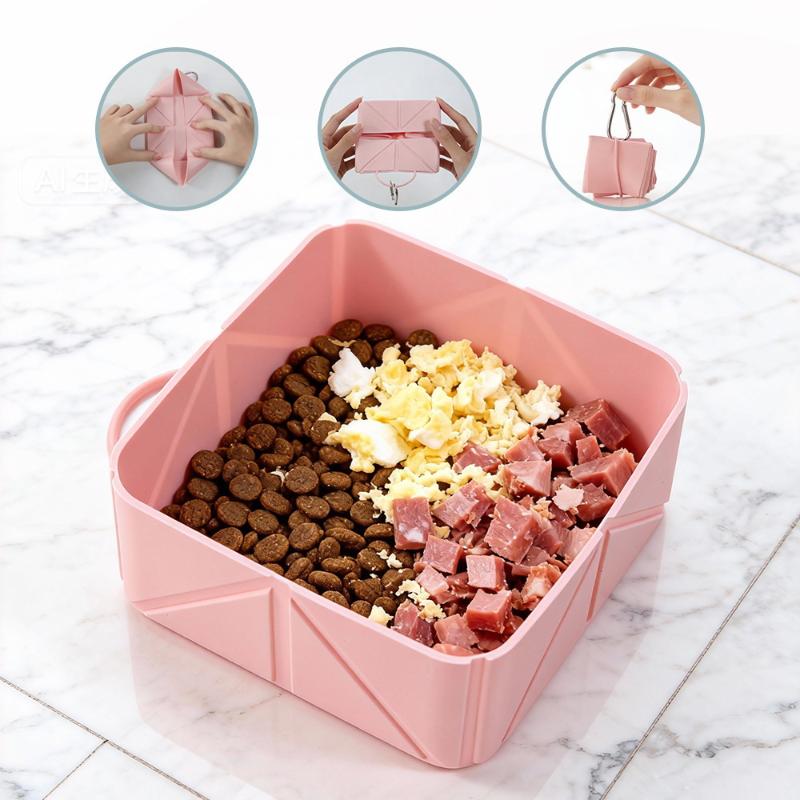 Silicone Collapsible Pet Food Water Bowl Lightweight Portable Feeder for Dogs Cats Daily Walking Camping Travel