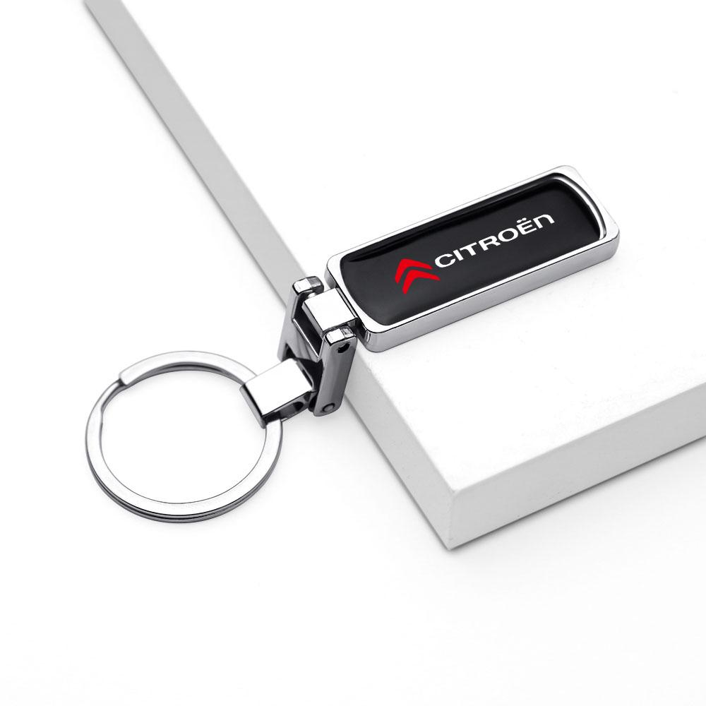 JOFT7 Car Accessories 3D Metal Key Rings Car Logo Emblems Keychain For Citroen Berlingo C3 Aircross C5 Aircross C4 C6 C-ELYSEE Picasso