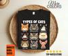 Types of Cats Shirt, Funny Feline Personality Chart, Nine Kitty Faces Print, Pet Lover Birthday Gift, Cat Mom Dad Humor, Animal Portrait Art
