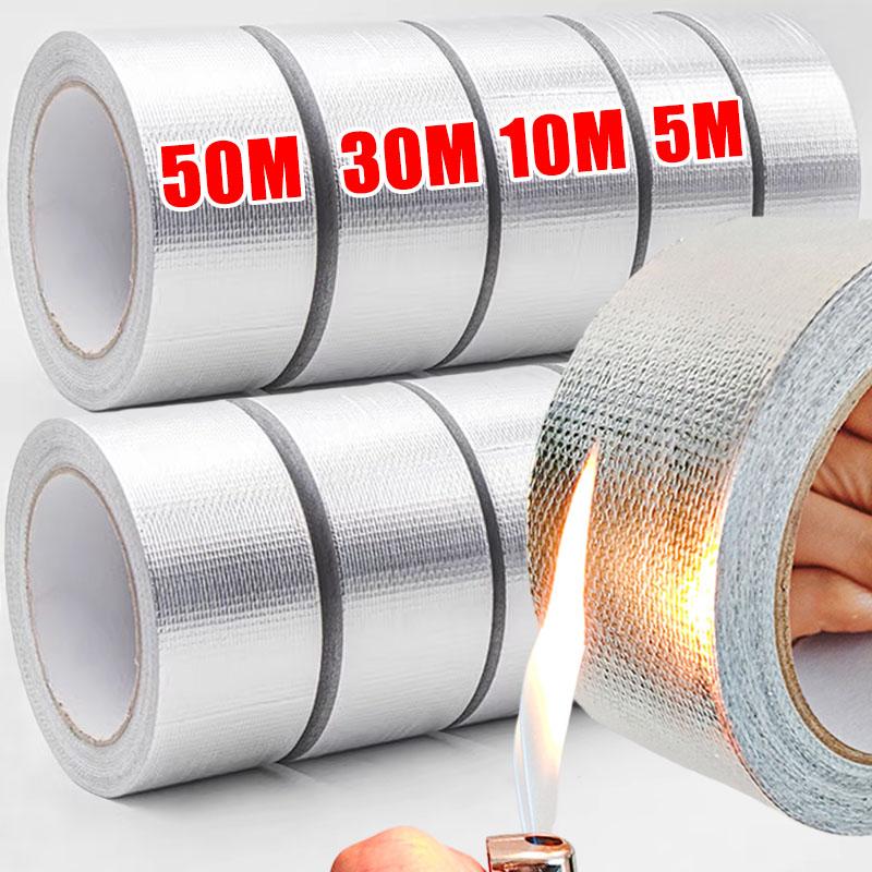 Fita Isolante para Tubo de Escape 5-100M Fita Térmica para Escape Coletor Tubo de Descarga Fita Bandagem de Alta Temperatura Fitas Adesivas Prateadas