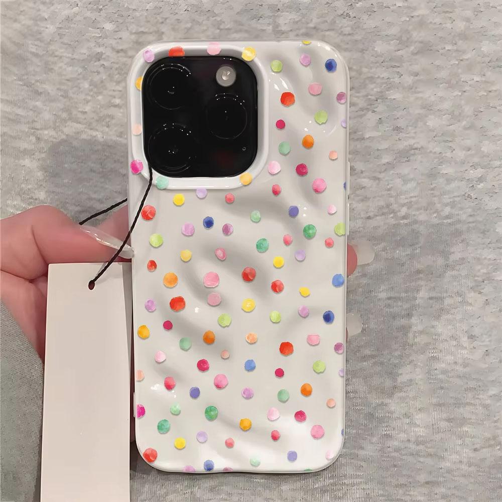 

Яркий чехол для телефона с дофаминовыми горошками для iPhone 17 16 Pro Max 17 15 14 Pro 11 12 13 XS Plus Ударопрочный силиконовый мягкий чехол iPhone 16e