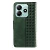 For Xiaomi Poco M7 Pro 5G/Xiaomi Redmi Note 14 5G Leather Case Wallet Stand Grids Imprinted Phone Cover with Strap