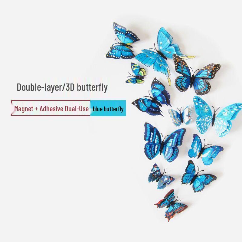 3D Butterfly Decorative Sticker with Adhesive - Perfect for Walls, Weddings, and Fridge Magnets.