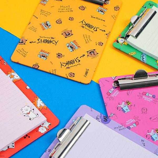 Line Friends BT21 Clipboard + Pad Set 155 X 250 Mm, Suki, 2 Set