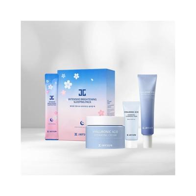 Intensive Brightening Sleeping Pack (30 Pieces) + Hyaluronic Acid Hydrating Cream 50g + Eye Cream 25g (20ml Cleansing Foam Free)