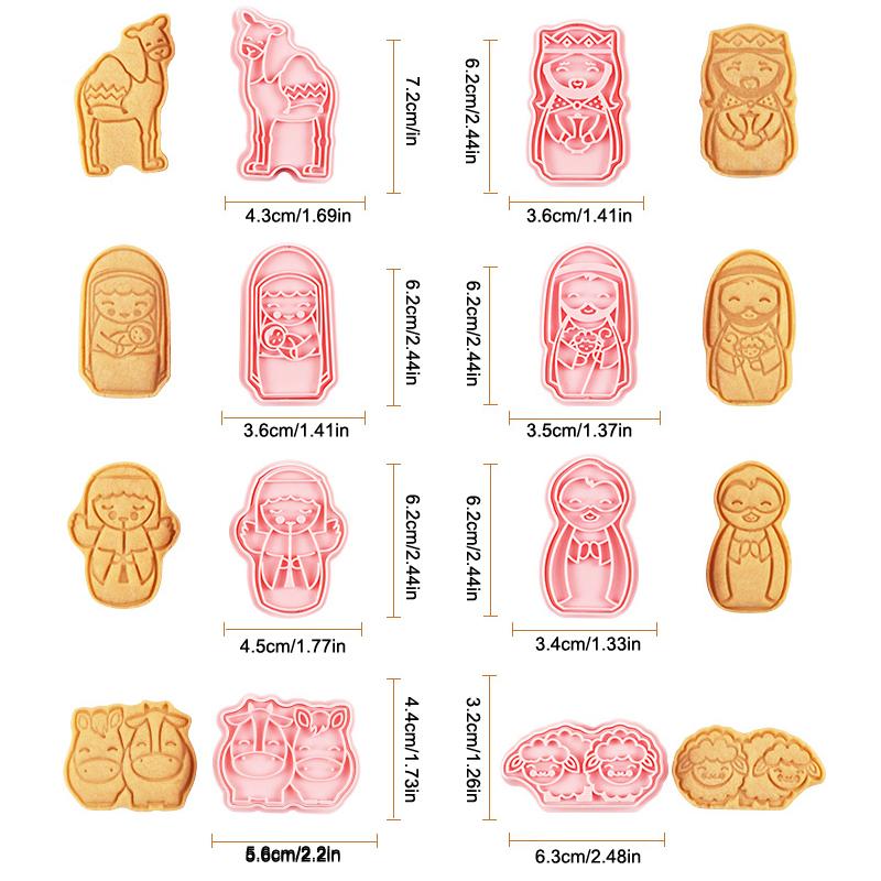 Anpanman 8 Piece Set Shape Cookie Cutters Fondant Cutter Plastic Cookie Mold DIY Fondant Pastry Decorating Baking Cooking Tools