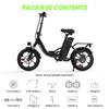 U4 Electric Bike 10.4Ah Battery 25KM/H Max Speed Front Suspension Disc Brake 3-Speed Modes 55+ Miles Range Compact Electric Bicycle with 16'' Tires