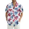Men's Fashion Casual Loose Hawaiian Print Short-sleeved Shirt