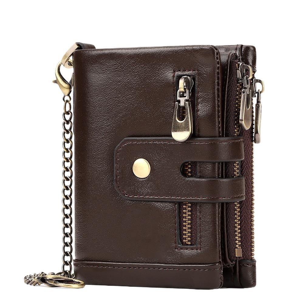 Short Leather Wallet, First Layer Cowhide Card Bag