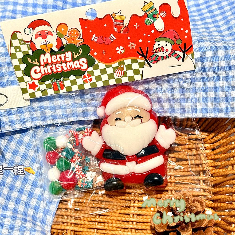 Lovely Christmas Taba Squishy Toys Santa Claus Snow Man Fidgets Toys Squeeze Stresses Relief Paw Squishies Party Favors
