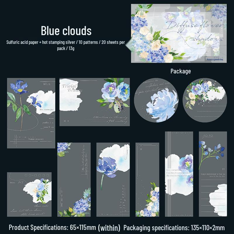 Beautiful Day Floral Shadow Silver Stamped Sticky Notes - 20 Sheets, 6 Styles