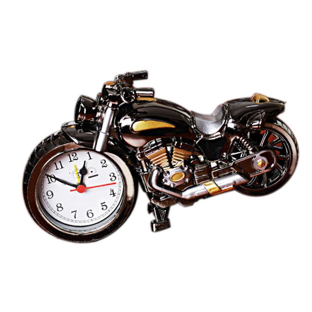 Budzik motocyklowy z tworzywa sztucznego, kwarcowy, zasilany bateriami, zabytkowy zegar biurkowy do domu i akademika