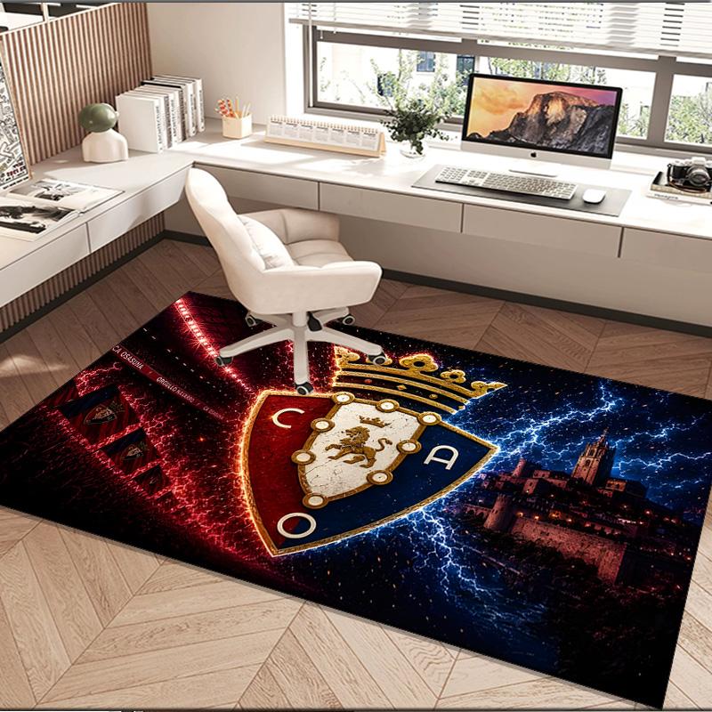 1PC Rug FC Osasuna Golden Lion Carpet, Chair Rug,Area Rug for Office Bedroom Living Rooms Bedroom, Doormat Decor Christmas Fan Gifts
