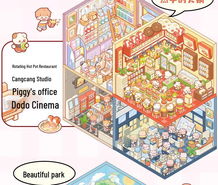 3D Miniaturhaus Landschaftsgestaltungs-Sticker-Set für Mädchen