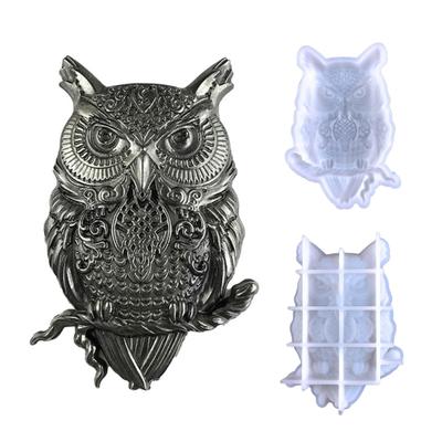 Stampo in silicone flessibile antiaderente facile da sformare Gufo 3D che realizza stampi per colata epossidica Forniture artigianali