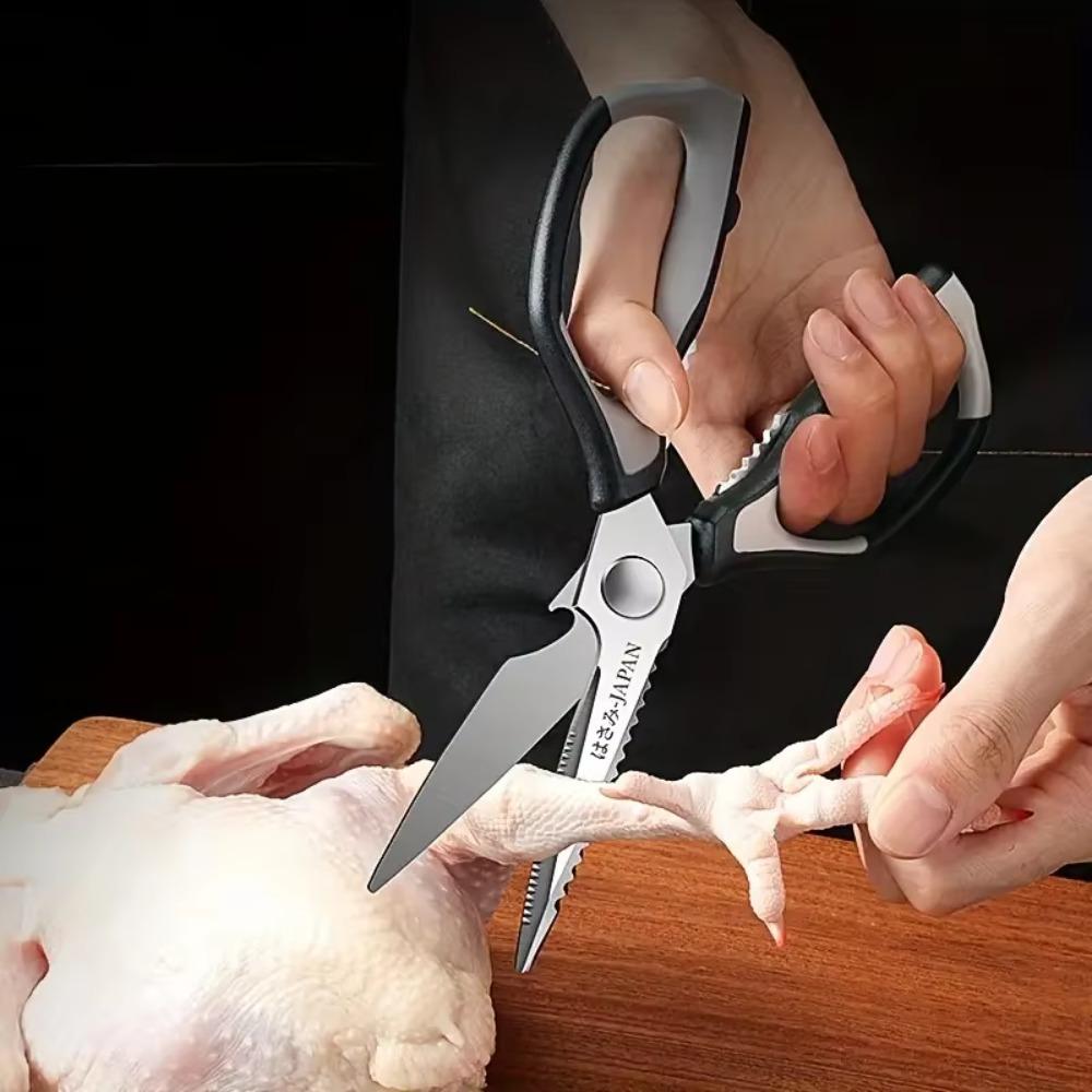 Ergonomic Handle Barbecue Shears Heavy-duty Kitchen Scissor Durable Bottle Opener  Fish