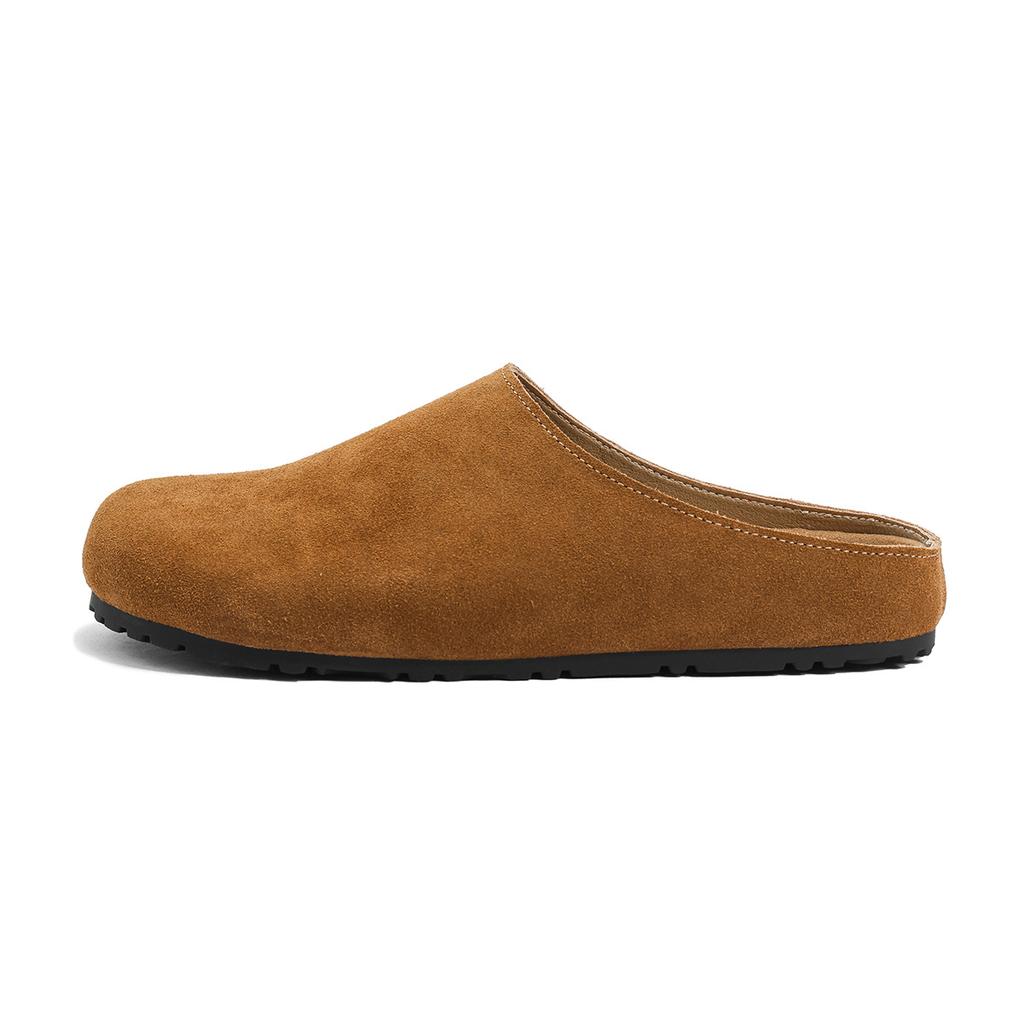 Version i kohud~ Birkenstock skor läder rad vind mjuk yta lata skor enpedal tjockbottnad väska huvud Boken damskor halvtofflor