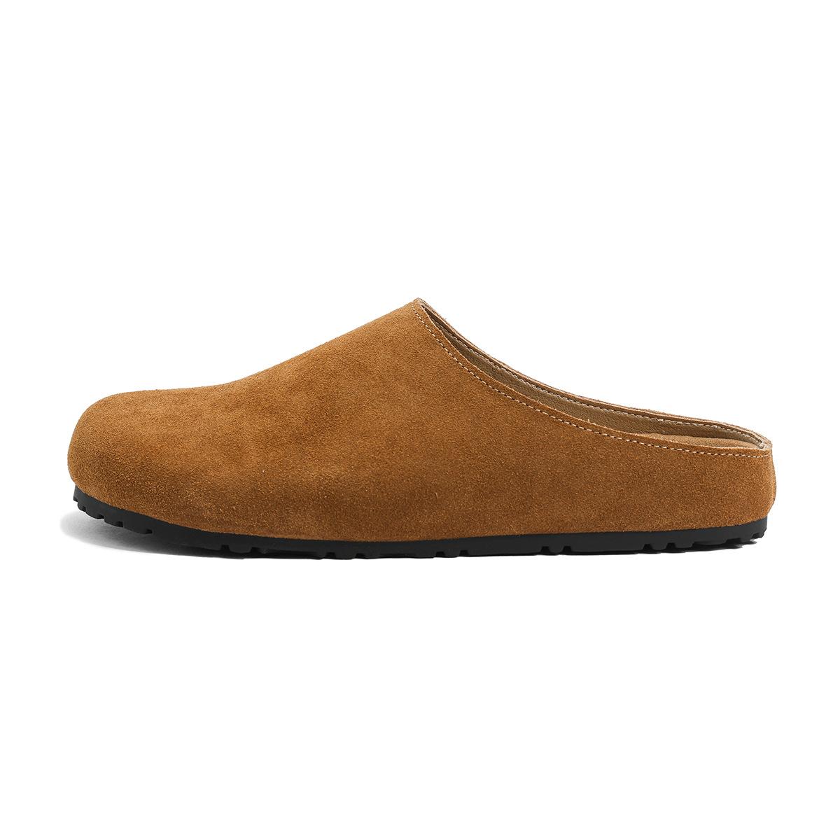 

Версия из коровьей кожи~ Обувь Birkenstock кожаный ряд ветер мягкая поверхность ленивая обувь на одном педале толстая подошва сумка голова Boken женская обувь полушлепанцы 40