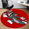 1PC Tom Cat Office Round Rug, Non-slip, Soft and Durable Office Rug for Interior Decoration, Perfect for Office, Beautiful Decoration