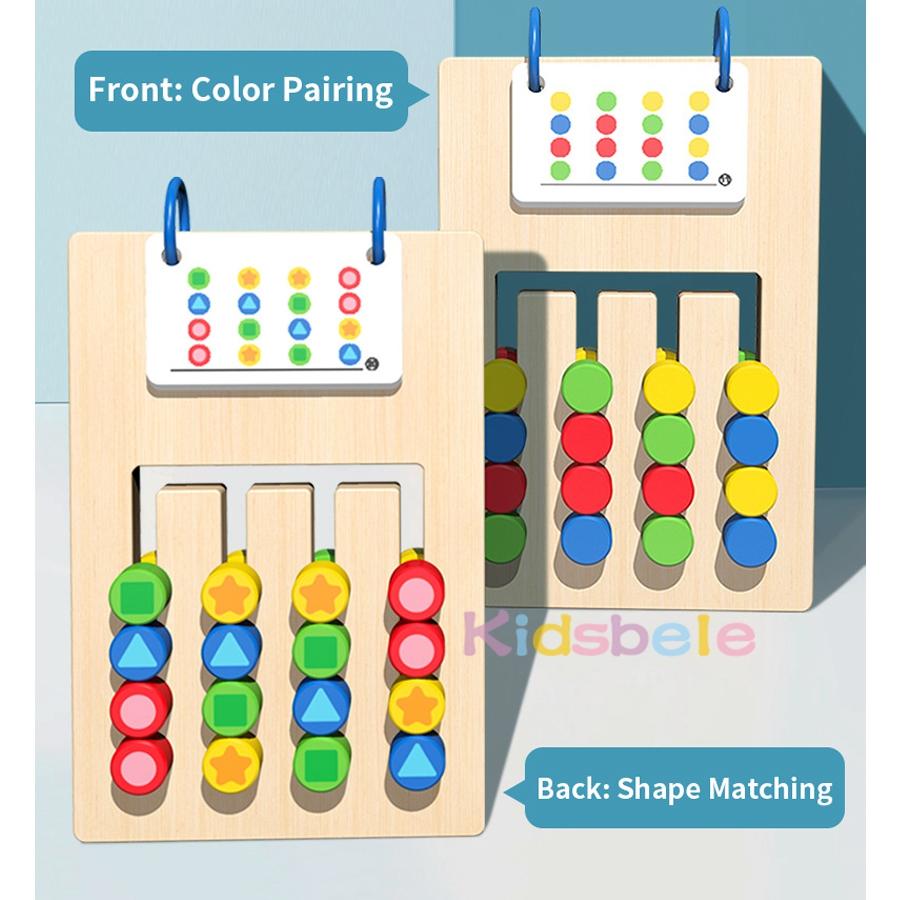 Preschool Shape Color Matching Game Montessori Wooden Sorting Puzzle Toy For Kids Cognitive Thinking Early Learning Toy