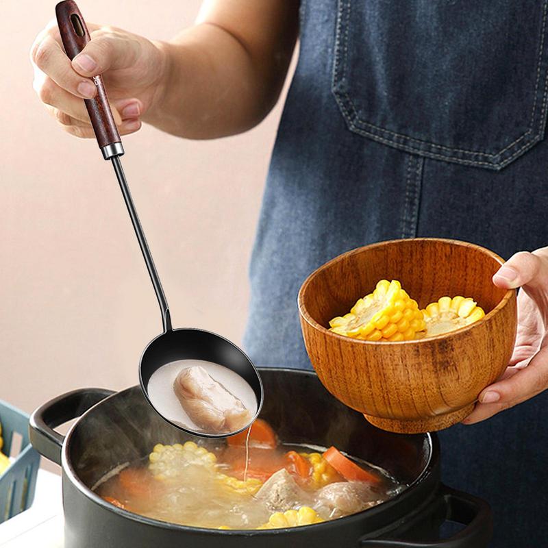 Soup Spoon Non-stick Metal Ladle Multifunctional Cooking Utensils Reusable Kitchen Serving Tool For Home Restaurants