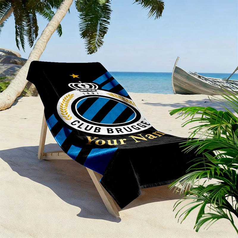 Custom Name Club Brugge K.V Print Beach Towel, Large Soft Quick Dry Towel for Beach Camping Swimming -HE24