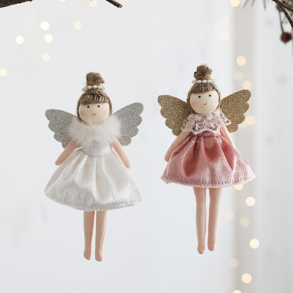 Christmas Decorations Ballet Angel Doll Plush Toy Cute Girl Ornament Tree Curtain Pendant Gift for Kids New Year