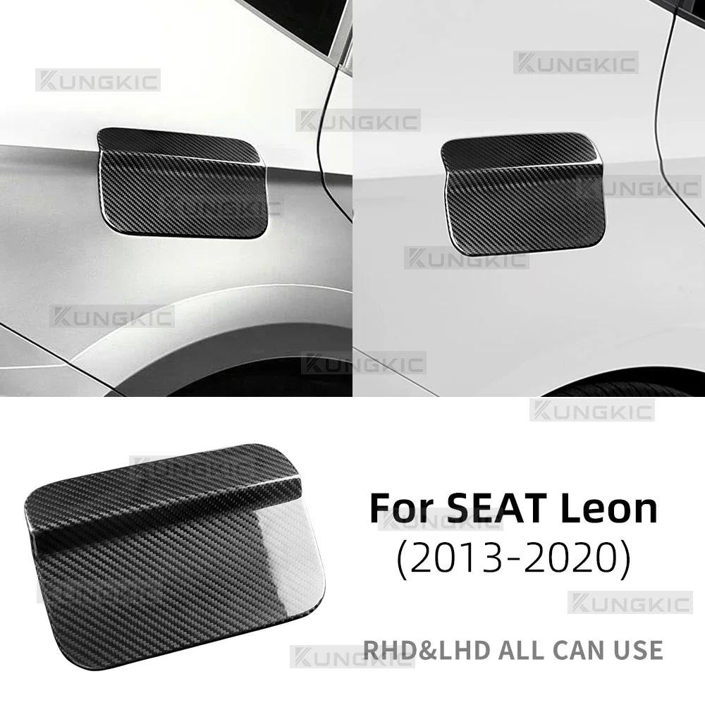 For SEAT Leon MK3 2013 2014 2015 2016 2017 2018 2019 2020 Car Hard Dry Carbon Fiber Sticker Fuel Tank Cap Trim LHD RHD