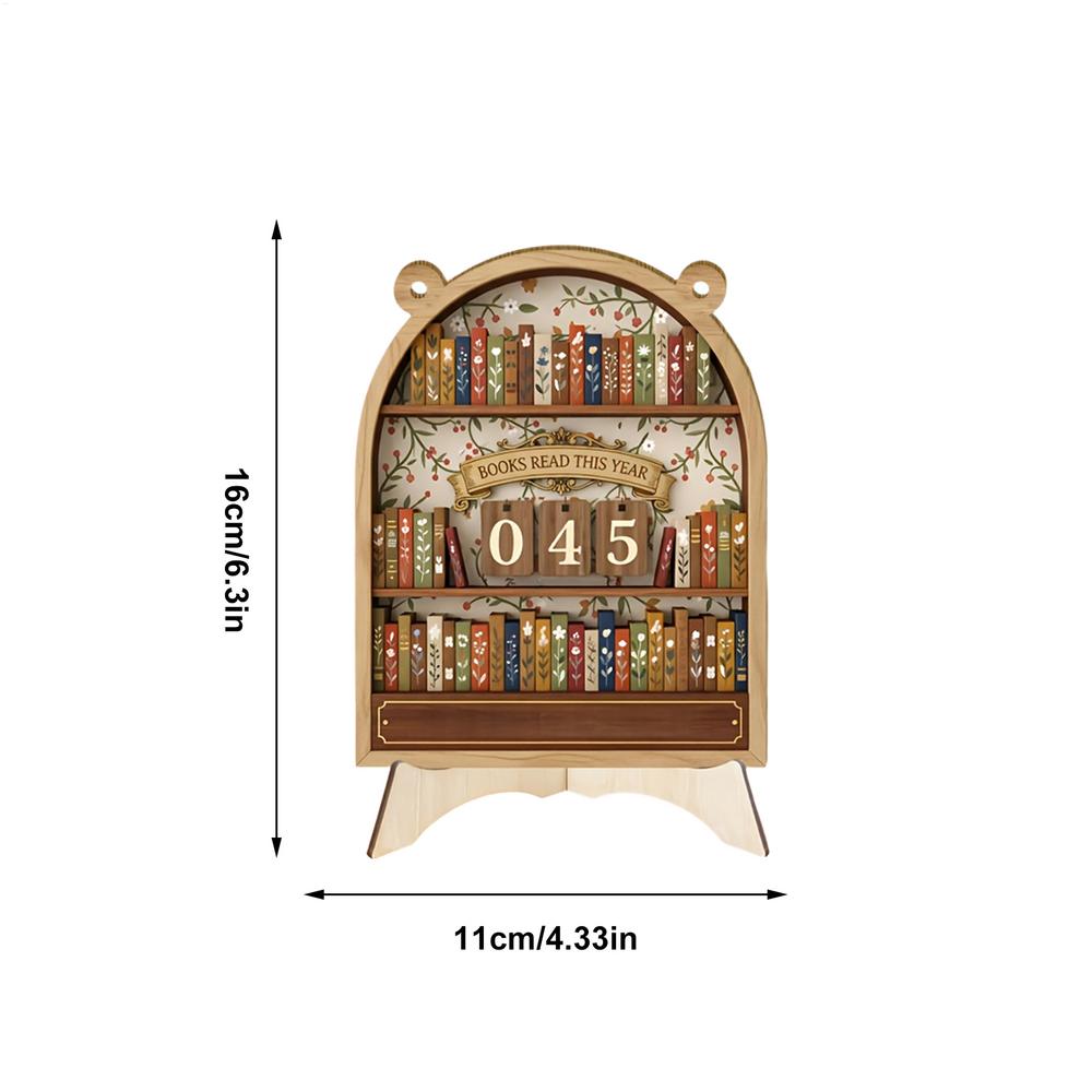 Wooden Book Tracker Sign Bookshelf Decoration Books Read Tracker for Library Nook Study Corner Home Workplace Living Room