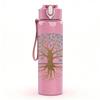 1PC Rooted Tree Silhouette Art 750ml Color Plastic Sports Water Bottle Leakproof Flip Straw Lid Suitable for Sports Office Home Use